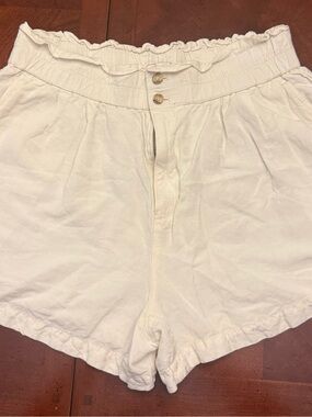 Madewell Linen-Blend Pull-On Paperbag Shorts L-Large